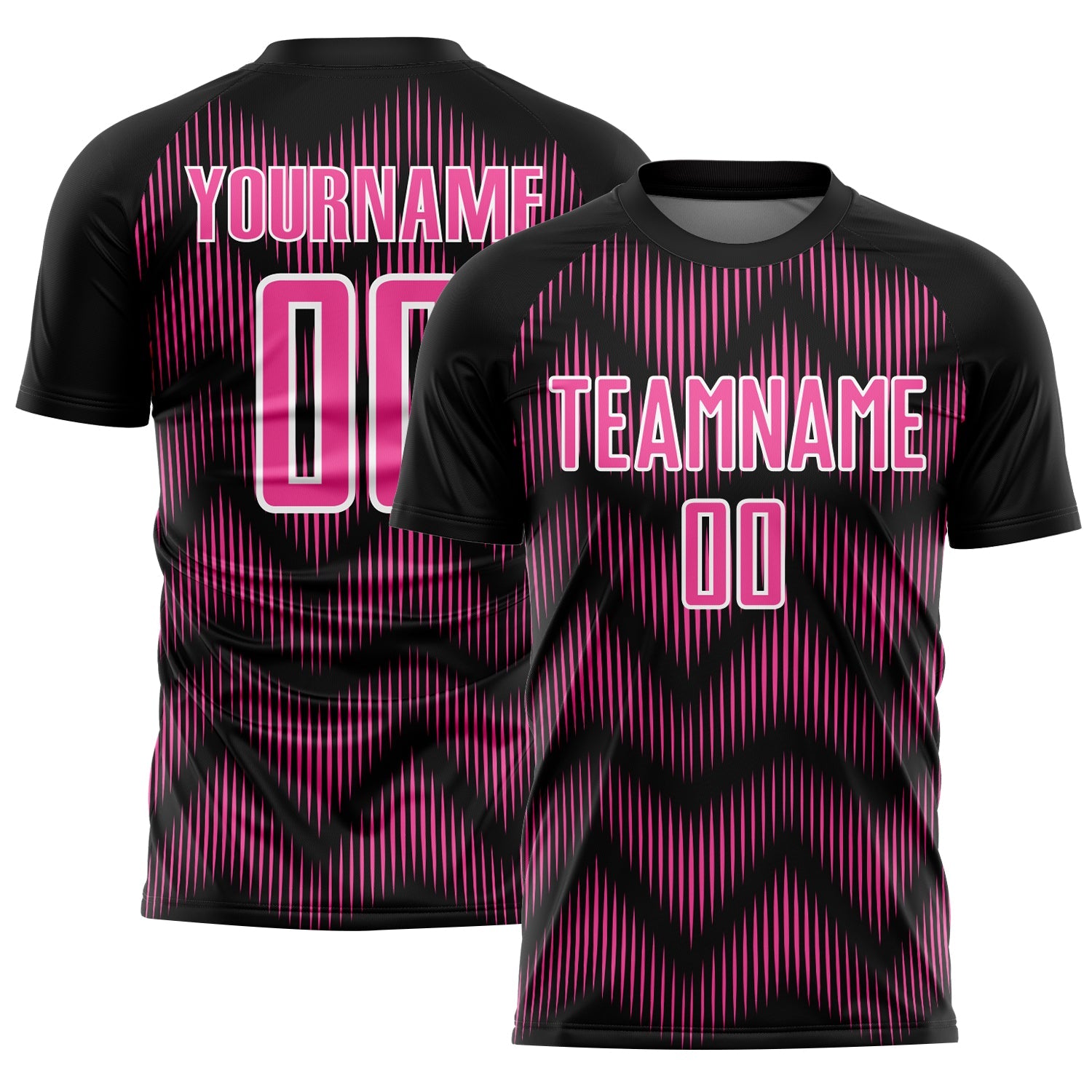 Custom Black Pink-White Line Sublimation Soccer Uniform Jersey - Sky-Custom