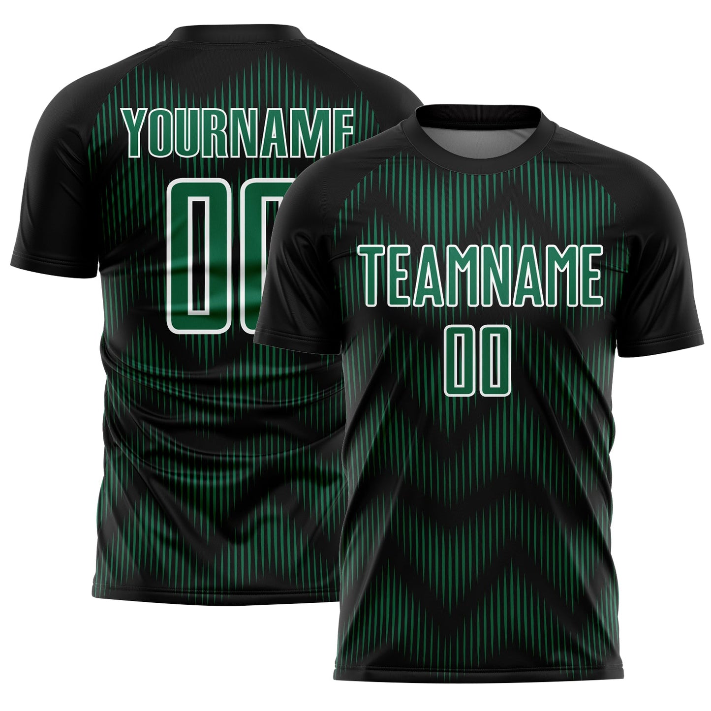 Custom Black Kelly Green-White Line Sublimation Soccer Uniform Jersey - Sky-Custom