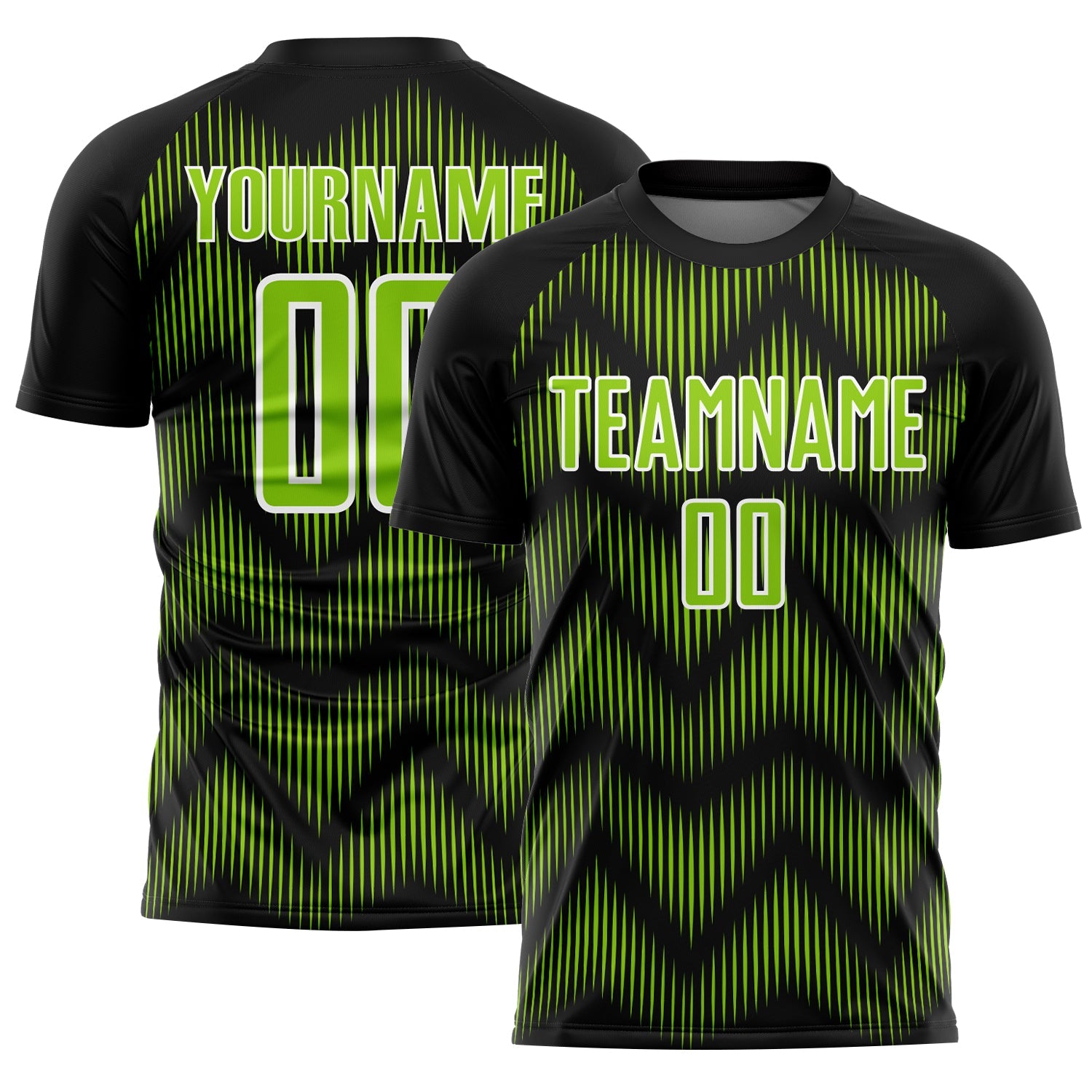 Custom Black Neon Green-White Line Sublimation Soccer Uniform Jersey - Sky-Custom