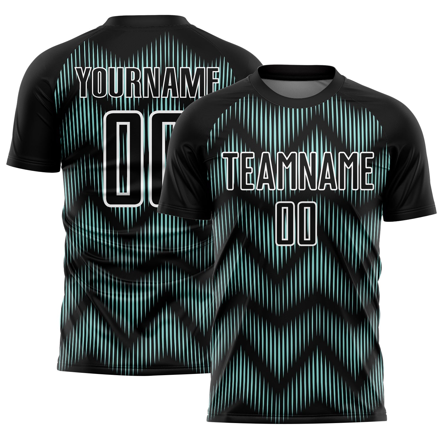 Custom Black Ice Blue-White Line Sublimation Soccer Uniform Jersey - Sky-Custom