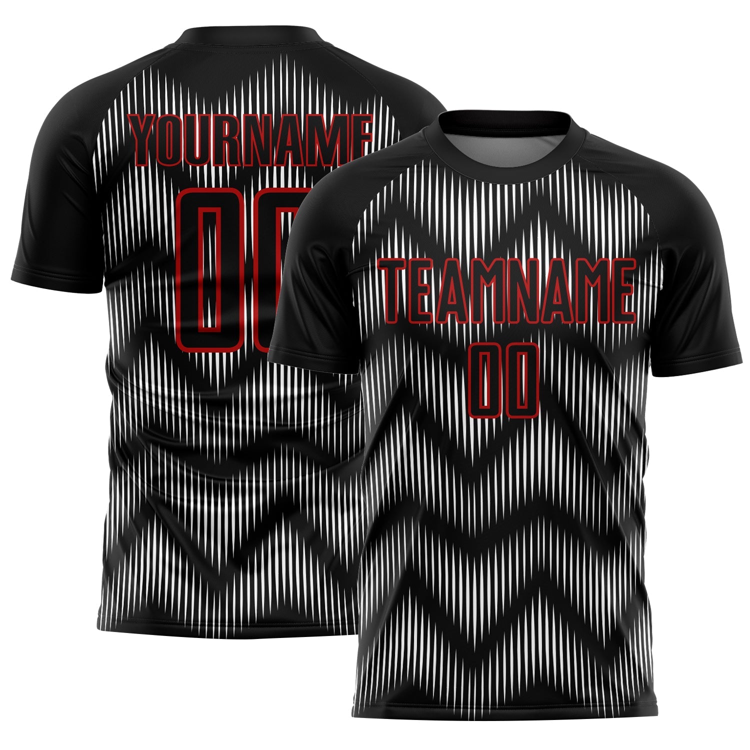 Custom Black Red-White Line Sublimation Soccer Uniform Jersey - Sky-Custom
