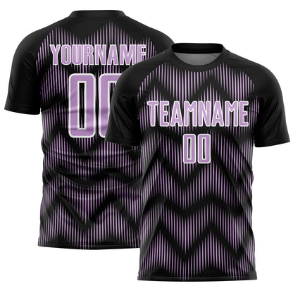 Custom Black Light Purple-White Line Sublimation Soccer Uniform Jersey - Sky-Custom