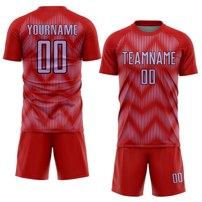 Custom Red Medium Purple-Black Line Sublimation Soccer Uniform Jersey - Sky-Custom