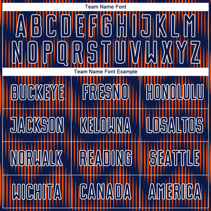 Custom Navy Orange-White Line Sublimation Soccer Uniform Jersey - Sky-Custom