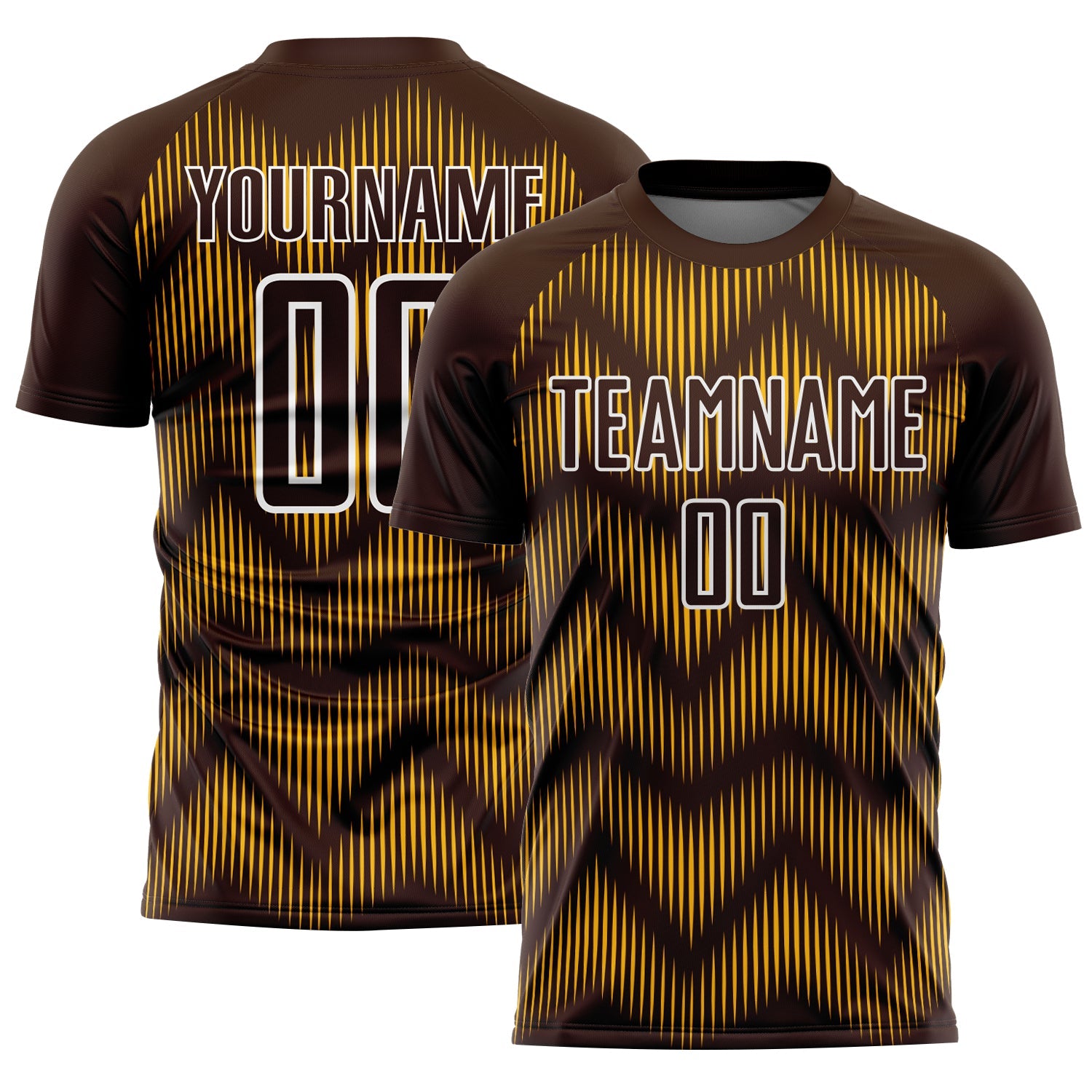 Custom Brown Gold-White Line Sublimation Soccer Uniform Jersey - Sky-Custom