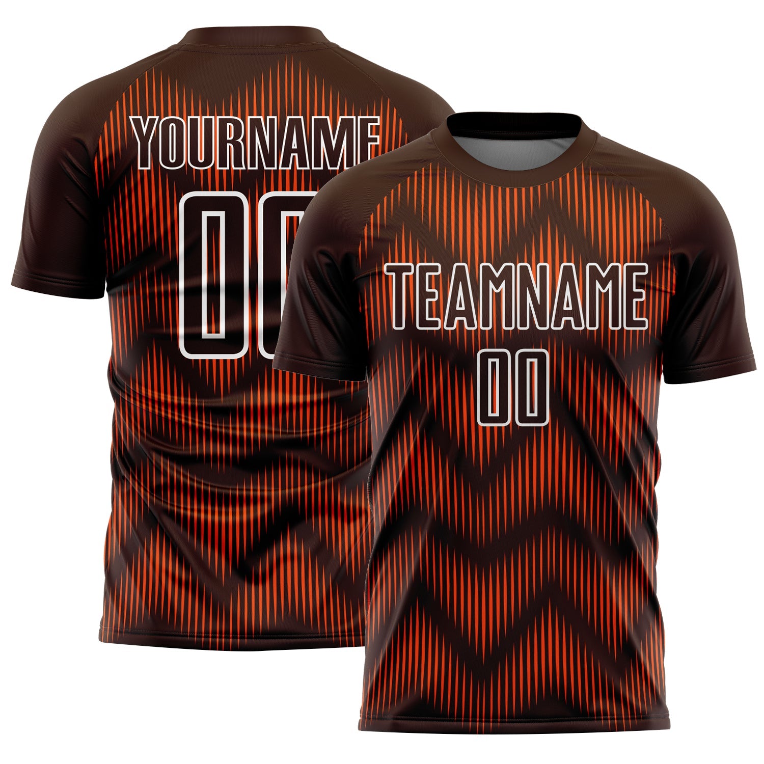 Custom Brown Orange-White Line Sublimation Soccer Uniform Jersey - Sky-Custom
