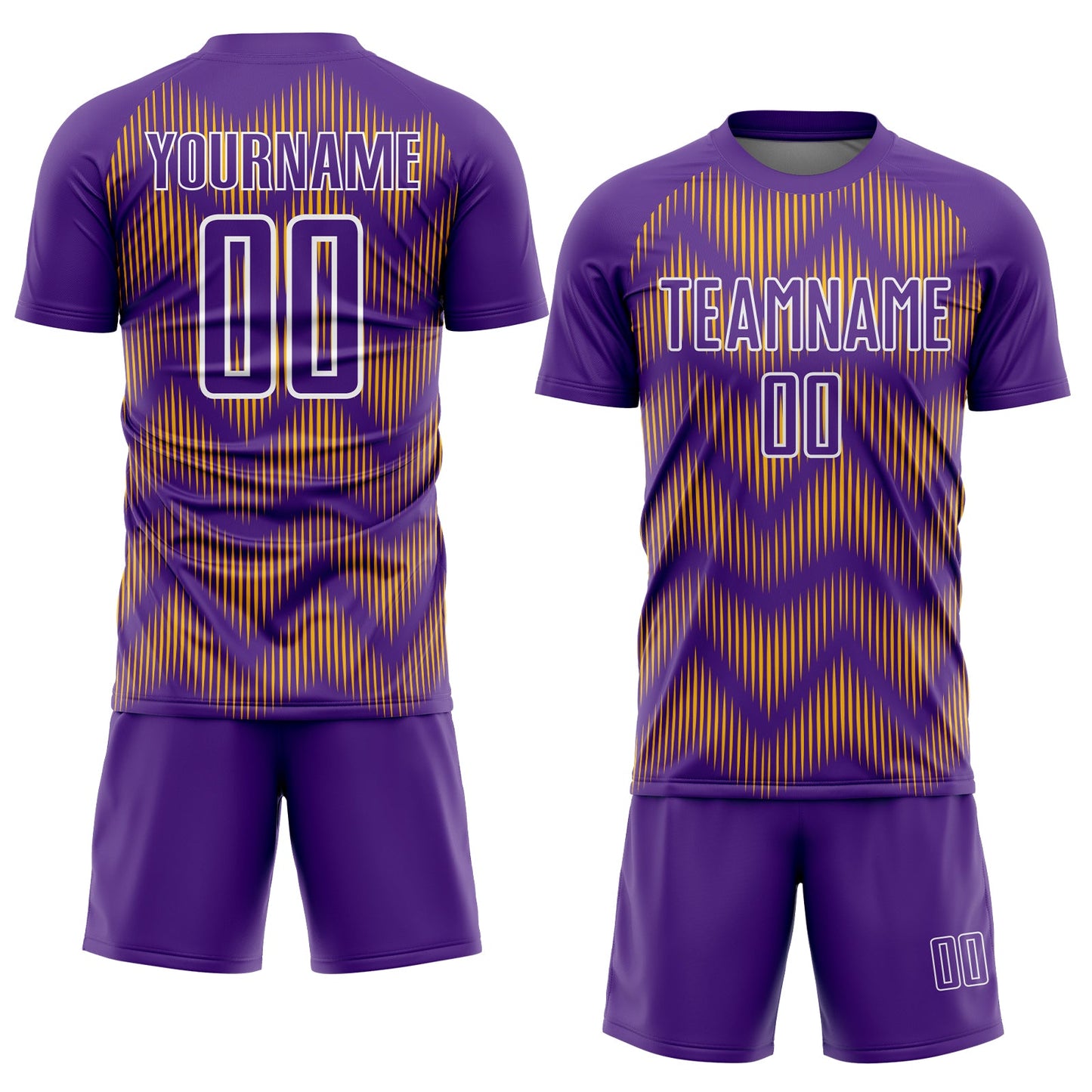 Custom Purple Gold-White Line Sublimation Soccer Uniform Jersey - Sky-Custom