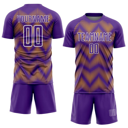 Custom Purple Gold-White Line Sublimation Soccer Uniform Jersey - Sky-Custom