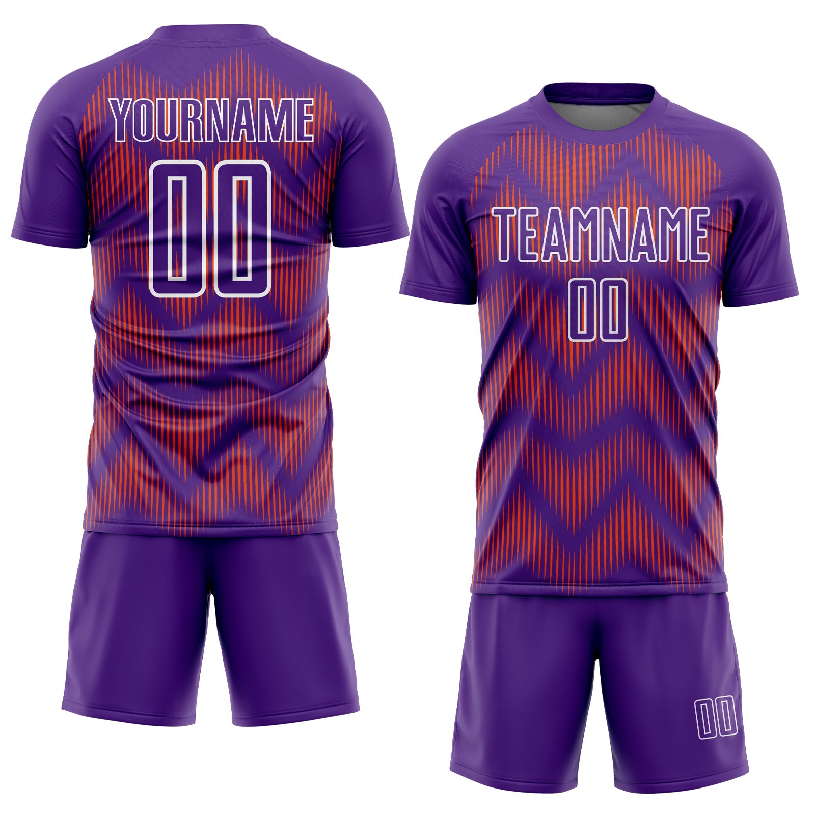 Custom Purple Orange-White Line Sublimation Soccer Uniform Jersey - Sky-Custom