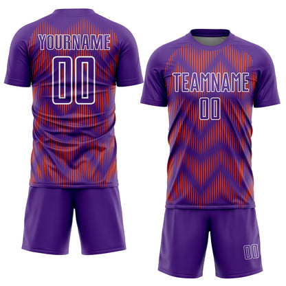 Custom Purple Orange-White Line Sublimation Soccer Uniform Jersey - Sky-Custom