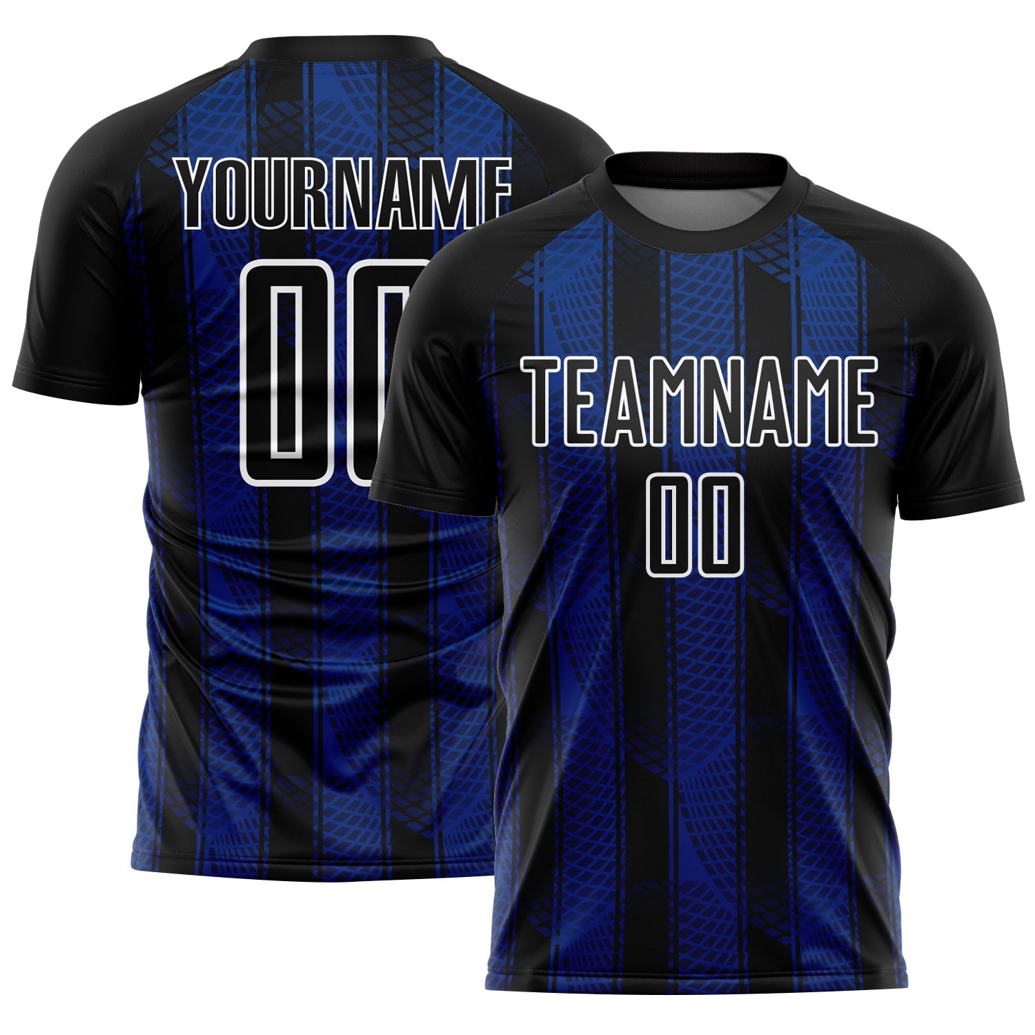 Custom Black Royal-White Abstract Network Sublimation Soccer Uniform Jersey - Sky-Custom