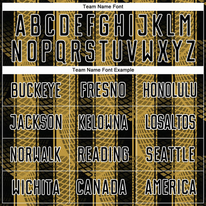 Custom Black Old Gold-White Abstract Network Sublimation Soccer Uniform Jersey - Sky-Custom