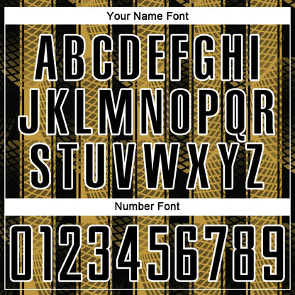Custom Black Old Gold-White Abstract Network Sublimation Soccer Uniform Jersey - Sky-Custom