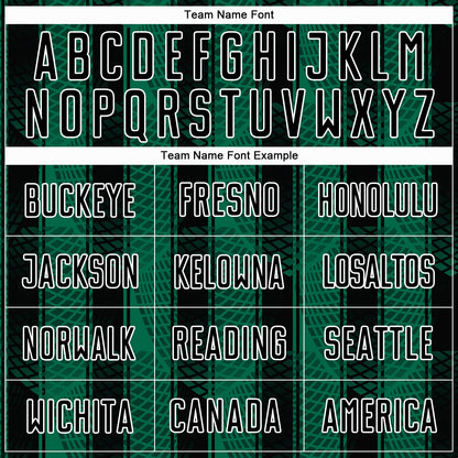 Custom Black Kelly Green-White Abstract Network Sublimation Soccer Uniform Jersey - Sky-Custom