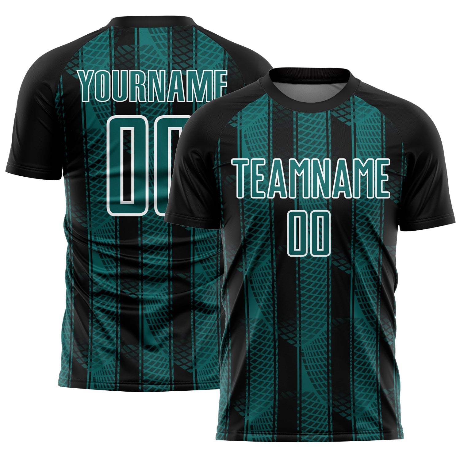 Custom Black Teal-White Abstract Network Sublimation Soccer Uniform Jersey - Sky-Custom