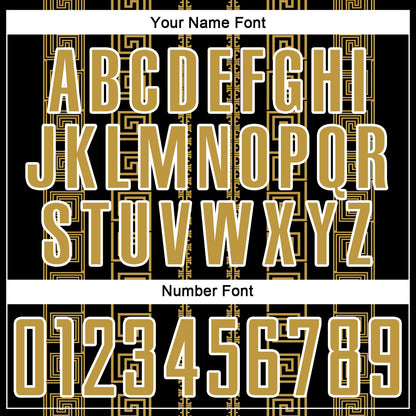Custom Black Old Gold-White Geometric Shape Sublimation Soccer Uniform Jersey - Sky-Custom