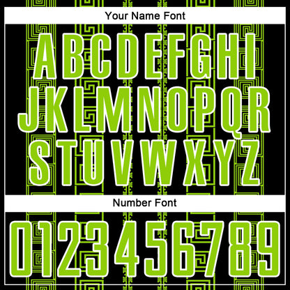 Custom Black Neon Green-White Geometric Shape Sublimation Soccer Uniform Jersey - Sky-Custom