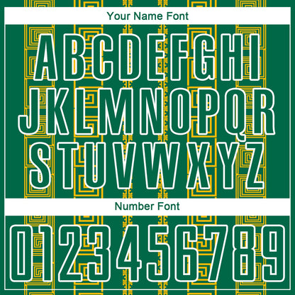 Custom Kelly Green Gold-White Geometric Shape Sublimation Soccer Uniform Jersey - Sky-Custom