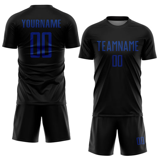 Custom Black Royal Sublimation Soccer Uniform Jersey - Sky-Custom