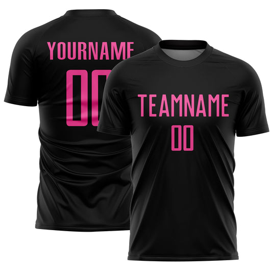 Custom Black Pink Sublimation Soccer Uniform Jersey - Sky-Custom