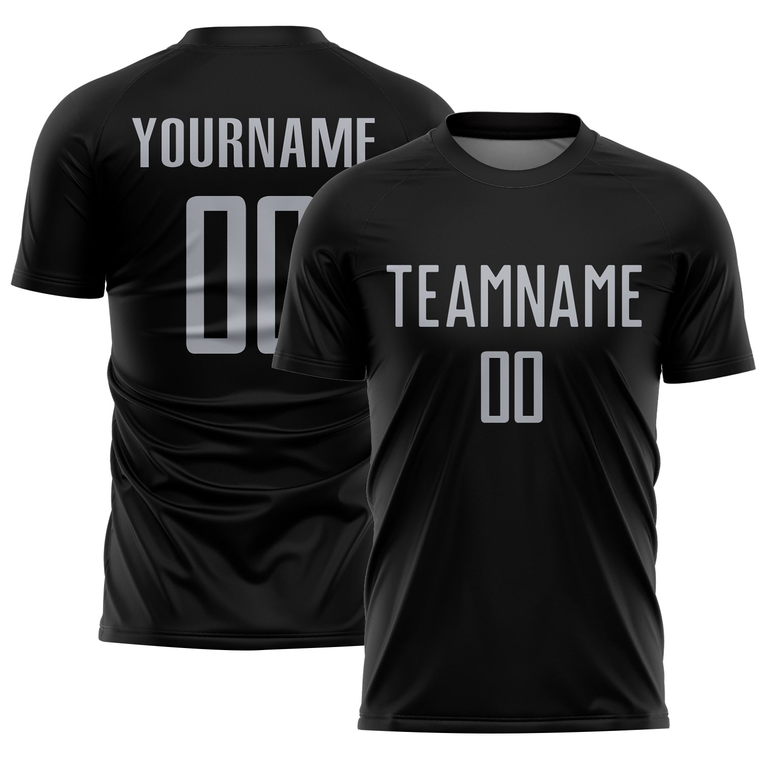 Custom Black Gray Sublimation Soccer Uniform Jersey - Sky-Custom