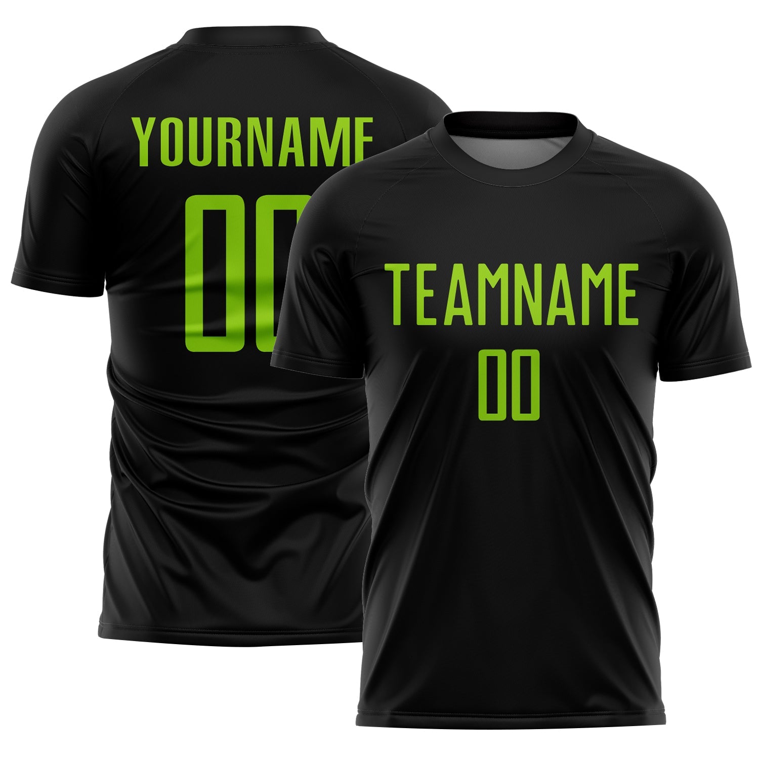 Custom Black Neon Green Sublimation Soccer Uniform Jersey - Sky-Custom