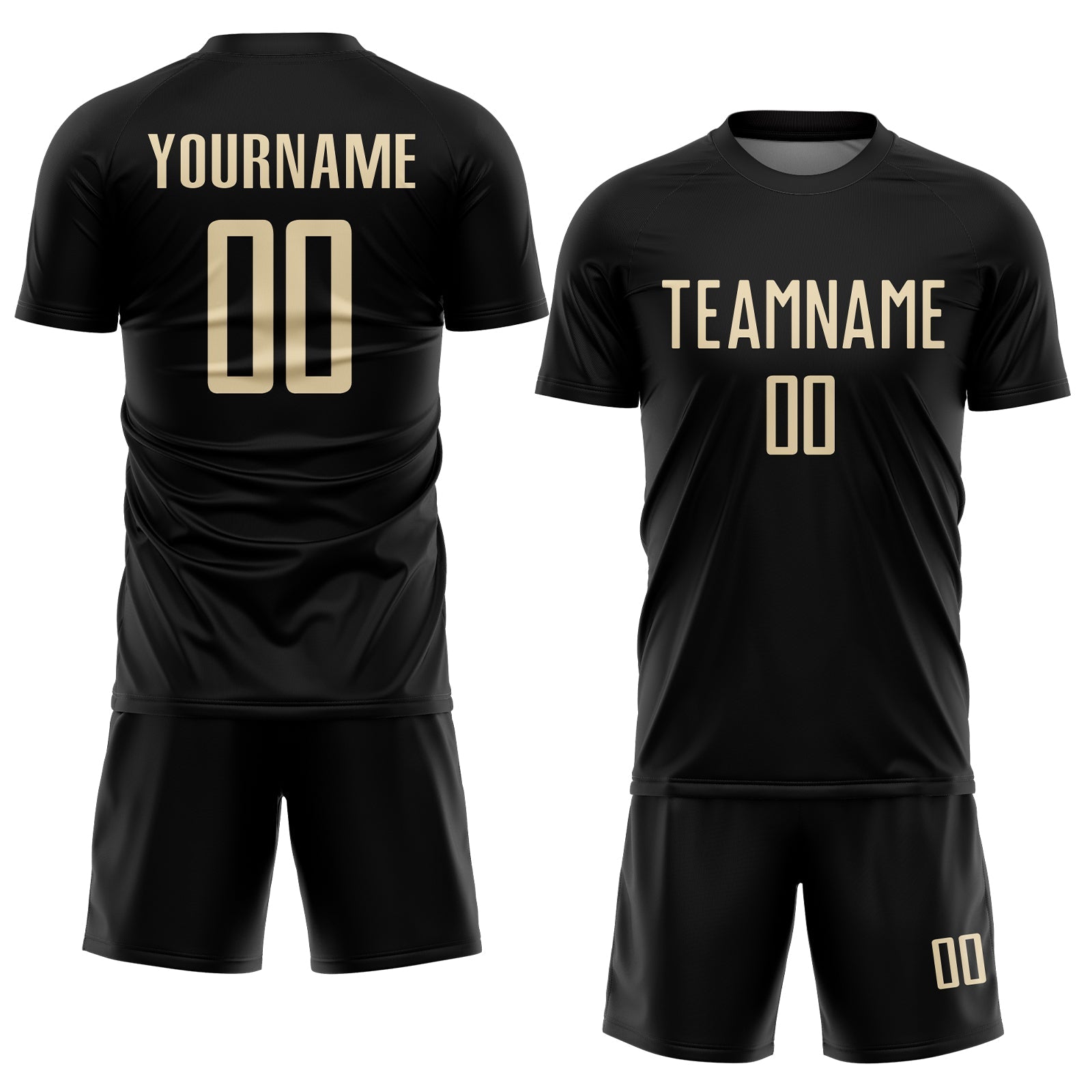 Custom Black Cream Sublimation Soccer Uniform Jersey - Sky-Custom
