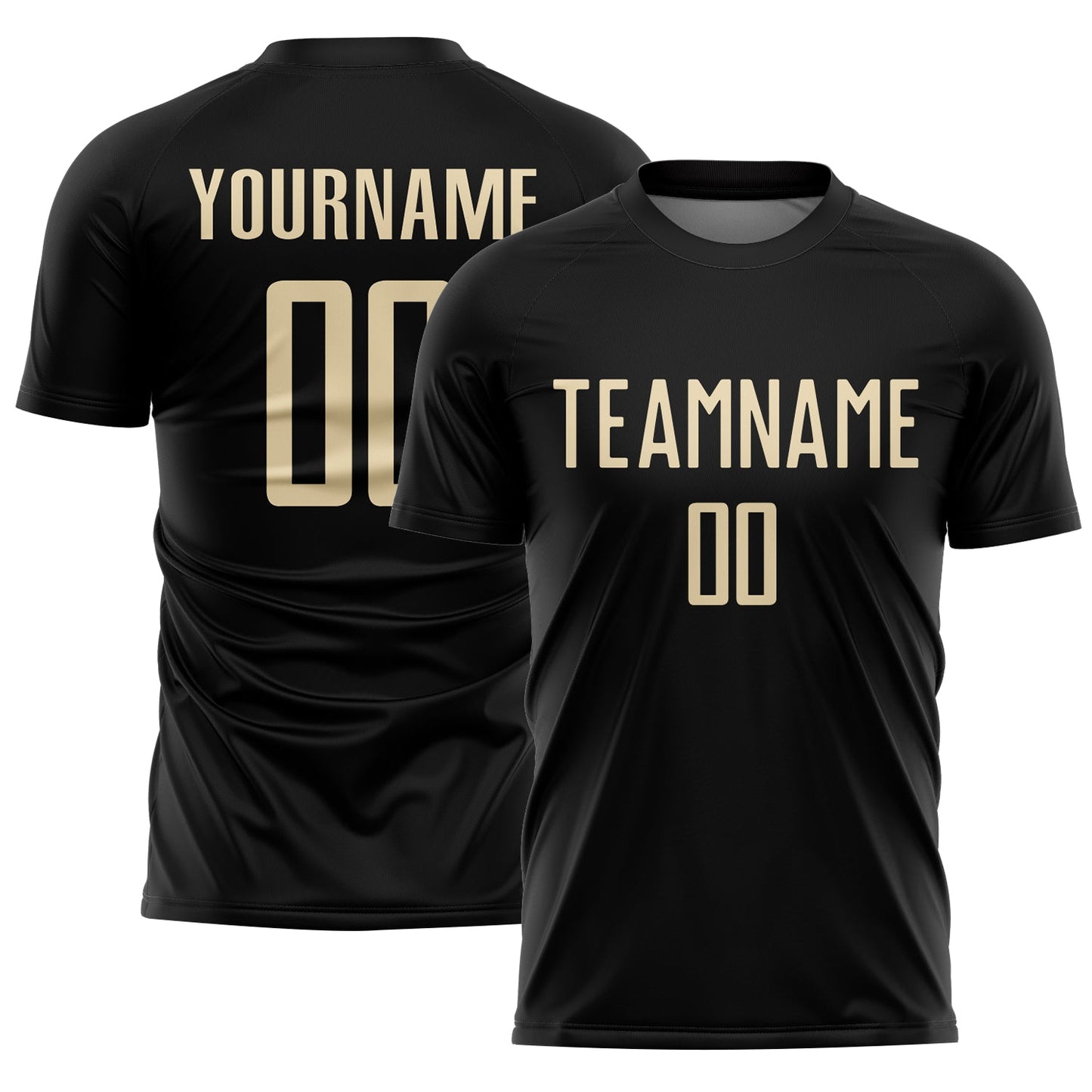 Custom Black Cream Sublimation Soccer Uniform Jersey - Sky-Custom