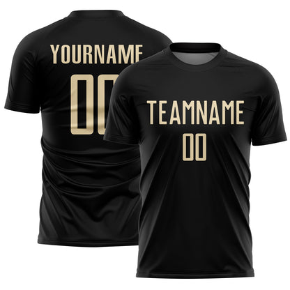 Custom Black Cream Sublimation Soccer Uniform Jersey - Sky-Custom