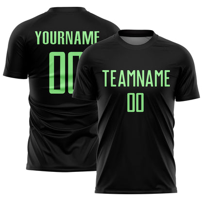 Custom Black Pea Green Sublimation Soccer Uniform Jersey - Sky-Custom