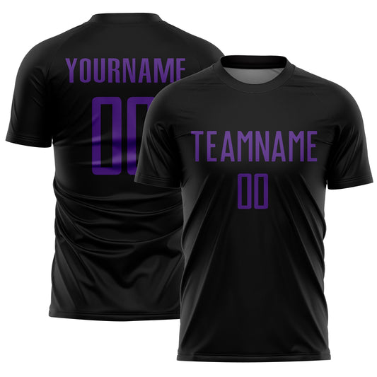 Custom Black Purple Sublimation Soccer Uniform Jersey - Sky-Custom