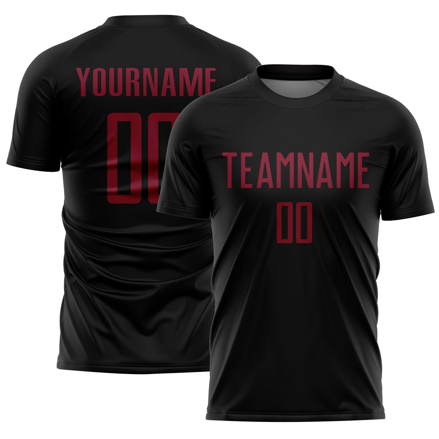 Custom Black Crimson Sublimation Soccer Uniform Jersey - Sky-Custom