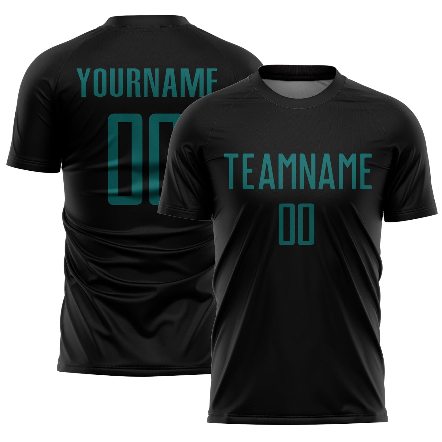 Custom Black Teal Sublimation Soccer Uniform Jersey - Sky-Custom