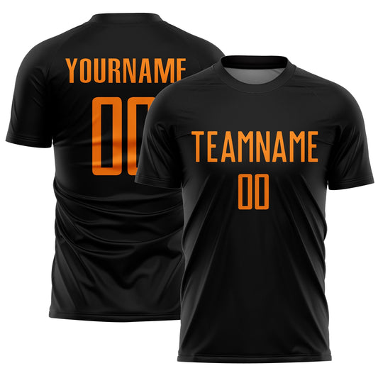 Custom Black Bay Orange Sublimation Soccer Uniform Jersey - Sky-Custom