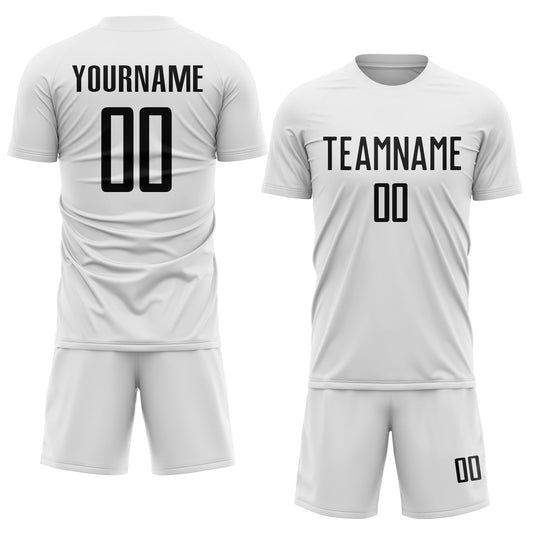 Custom White Black Sublimation Soccer Uniform Jersey - Sky-Custom
