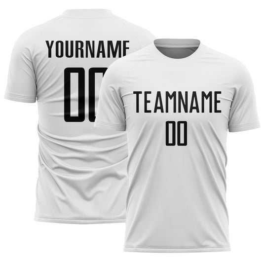 Custom White Black Sublimation Soccer Uniform Jersey - Sky-Custom