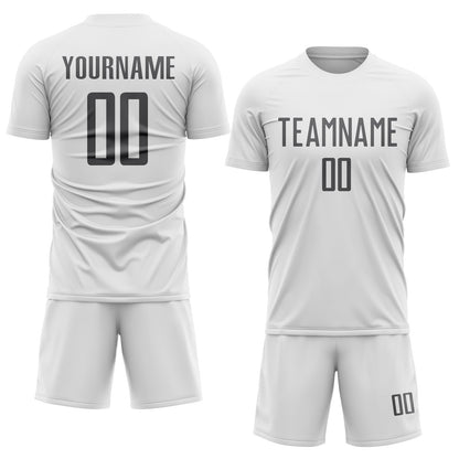 Custom White Steel Gray Sublimation Soccer Uniform Jersey - Sky-Custom