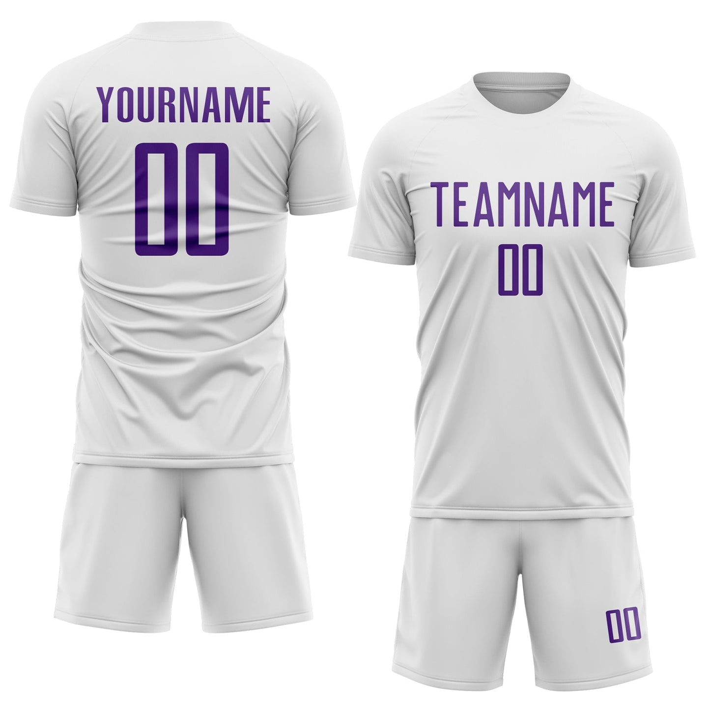 Custom White Purple Sublimation Soccer Uniform Jersey - Sky-Custom