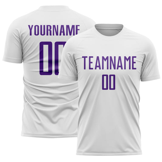 Custom White Purple Sublimation Soccer Uniform Jersey - Sky-Custom