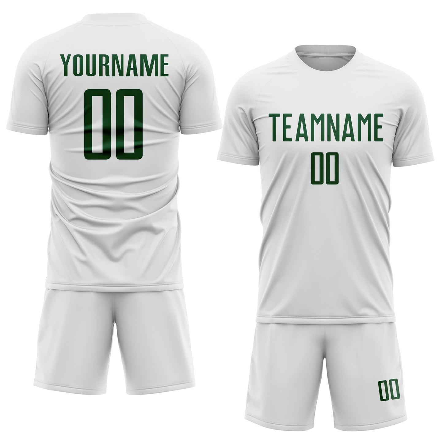 Custom White Green Sublimation Soccer Uniform Jersey - Sky-Custom