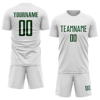 Custom White Green Sublimation Soccer Uniform Jersey - Sky-Custom