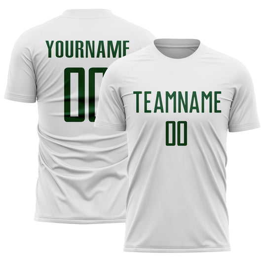 Custom White Green Sublimation Soccer Uniform Jersey - Sky-Custom