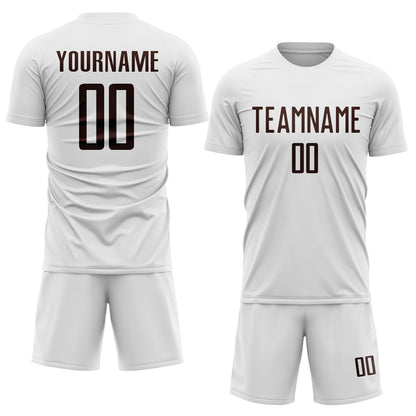 Custom White Brown Sublimation Soccer Uniform Jersey - Sky-Custom