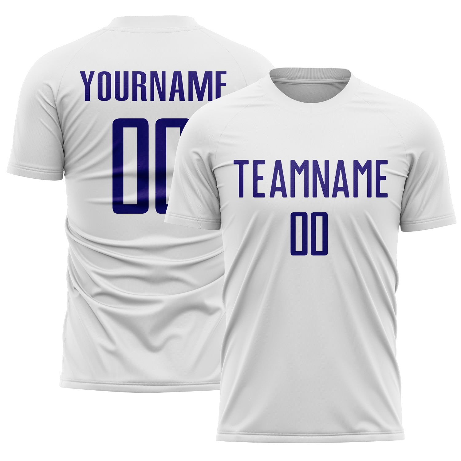 Custom White Dark Purple Sublimation Soccer Uniform Jersey - Sky-Custom