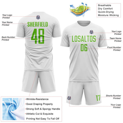 Custom White Aurora Green Sublimation Soccer Uniform Jersey - Sky-Custom