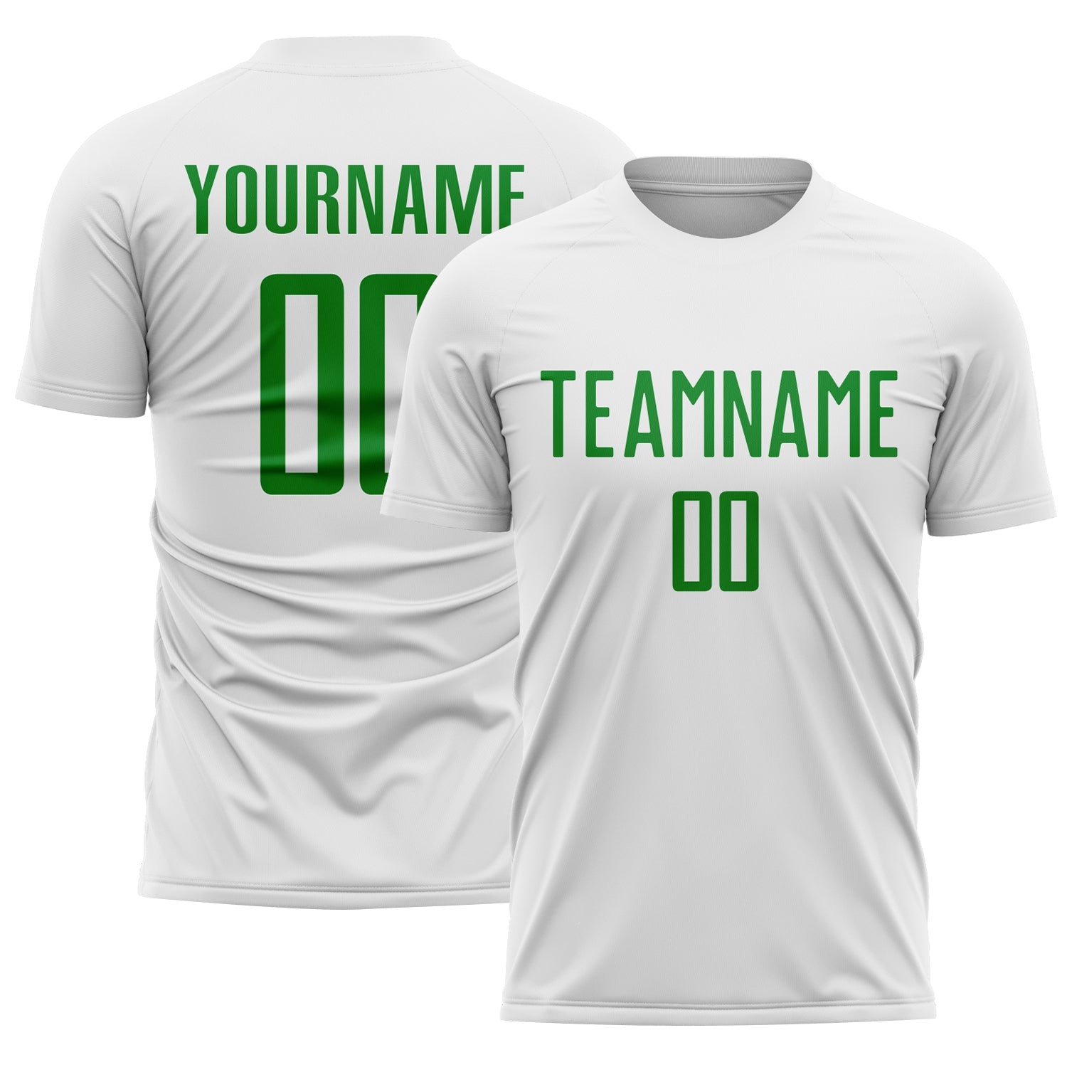 Custom White Grass Green Sublimation Soccer Uniform Jersey - Sky-Custom