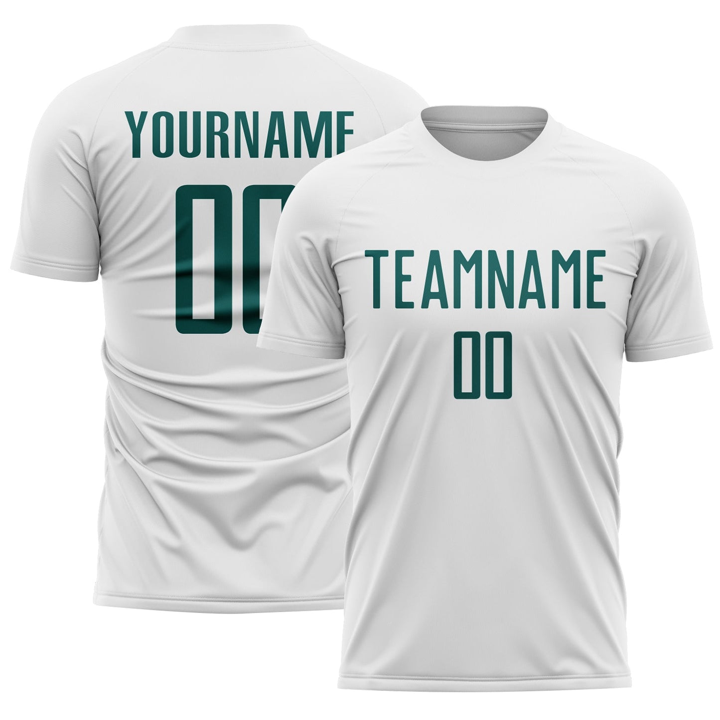 Custom White Midnight Green Sublimation Soccer Uniform Jersey - Sky-Custom