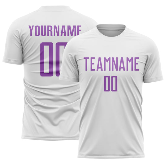 Custom White Medium Purple Sublimation Soccer Uniform Jersey - Sky-Custom
