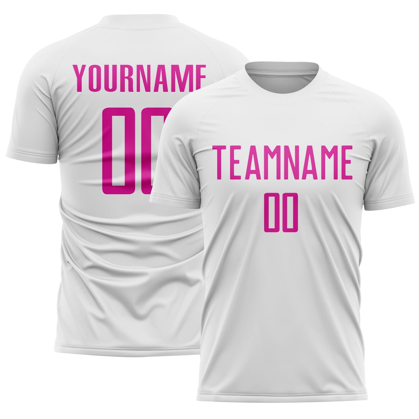 Custom White Deep Pink Sublimation Soccer Uniform Jersey - Sky-Custom