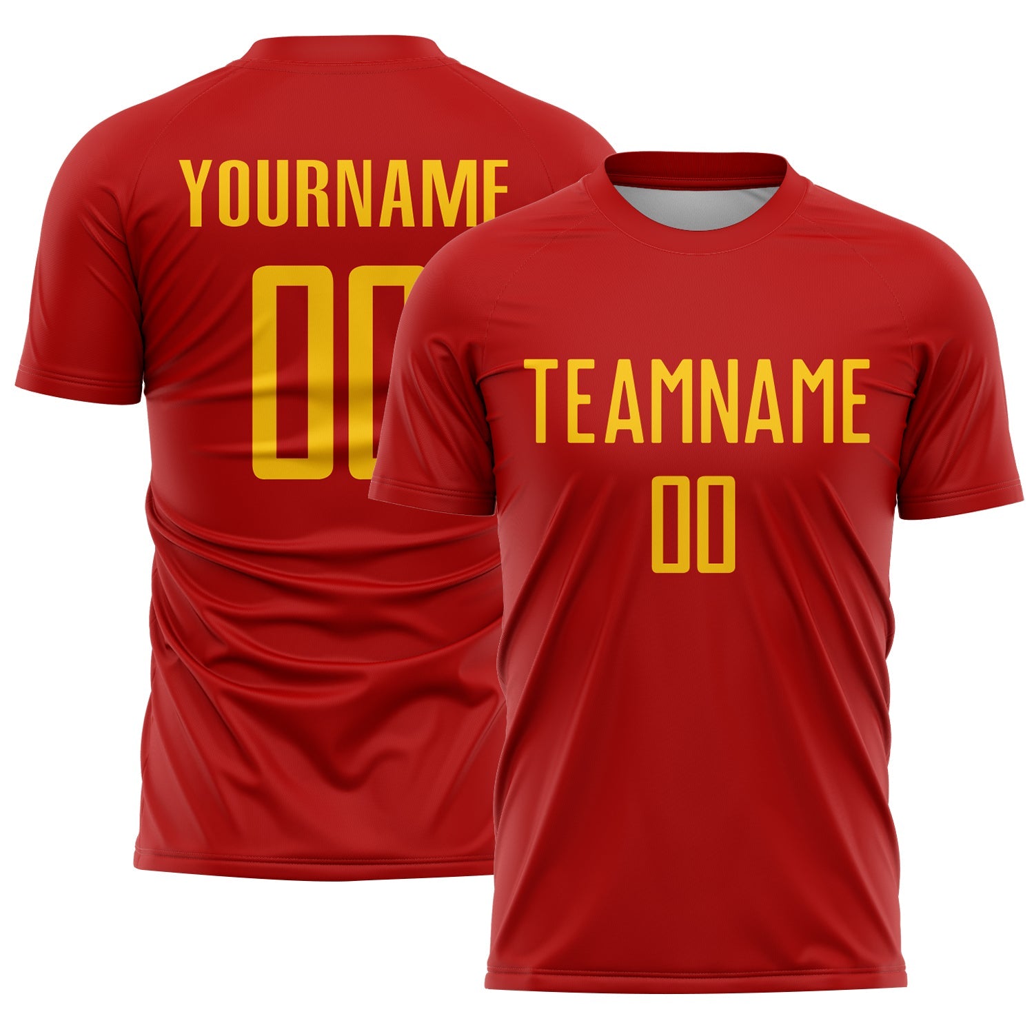 Custom Red Yellow Sublimation Soccer Uniform Jersey - Sky-Custom